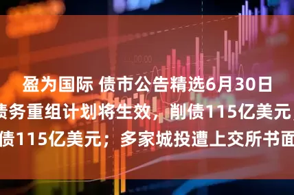 盈为国际 债市公告精选6月30日|世茂集团境外债务重组计划将生效，削债115亿美元；多家城投遭上交所书面警示